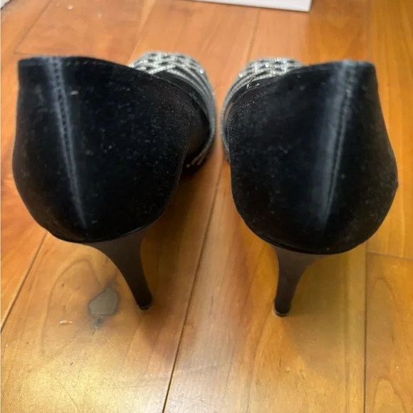 Vintage Lauren Ralph Lauren Black Satin Stiletto Heels - Picture 6 of 7